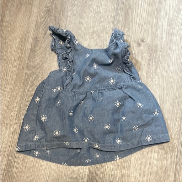 Carter's Other - 4 for $20 Blue Ruffled Dress with White Floral Pattern